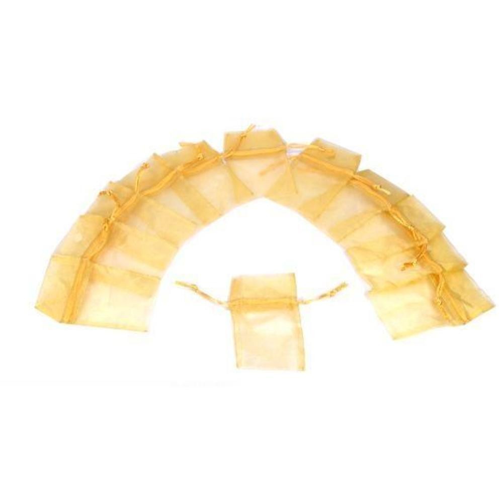 Yellow Organza Soft Drawstring Jewelry Gift Bag Pouches 288 Pcs