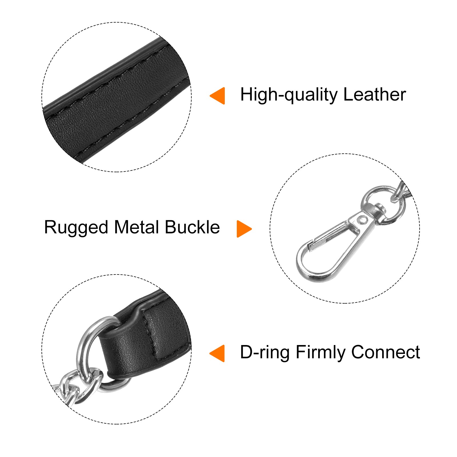 39" Iron Flat Chain Strap Purse Shoulder Replacement Black Silver