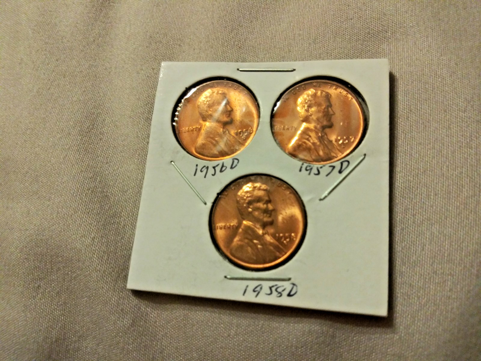 1956 1957 1958 D MINTS 3 COINS BU-LAST 3 YEARS MINTED.