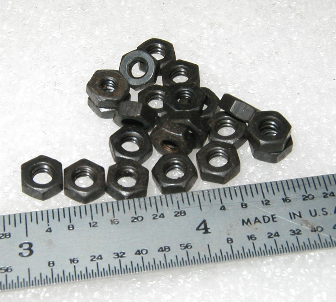 6-32 PLAIN 1/4" HEX (small pattern) NUTS  BLACK OXIDE ALLOY STEEL  - 100 pcs
