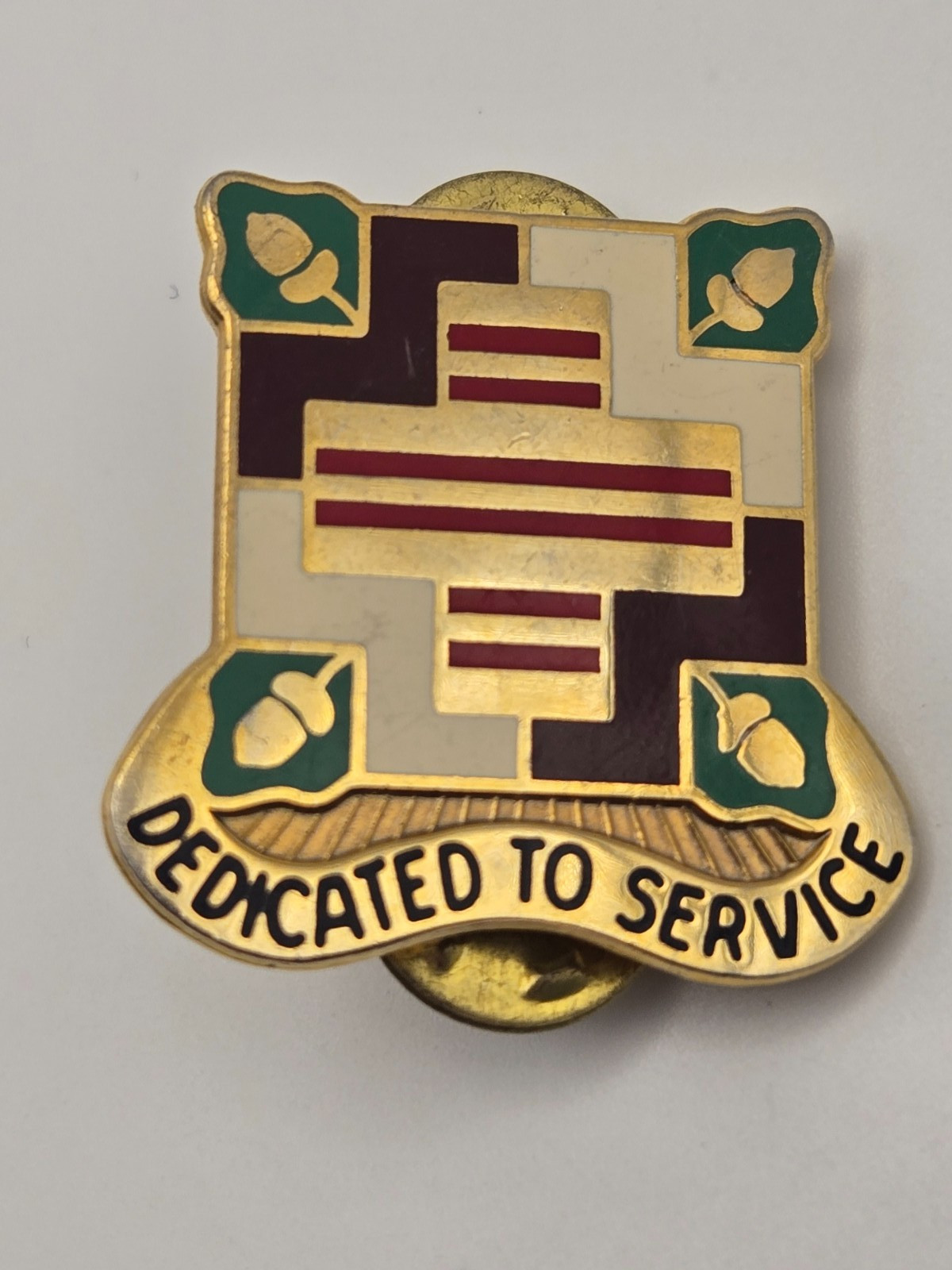 Vintage Army DUI Pin - "Dedicated to Service" Army Medical Dept Activity