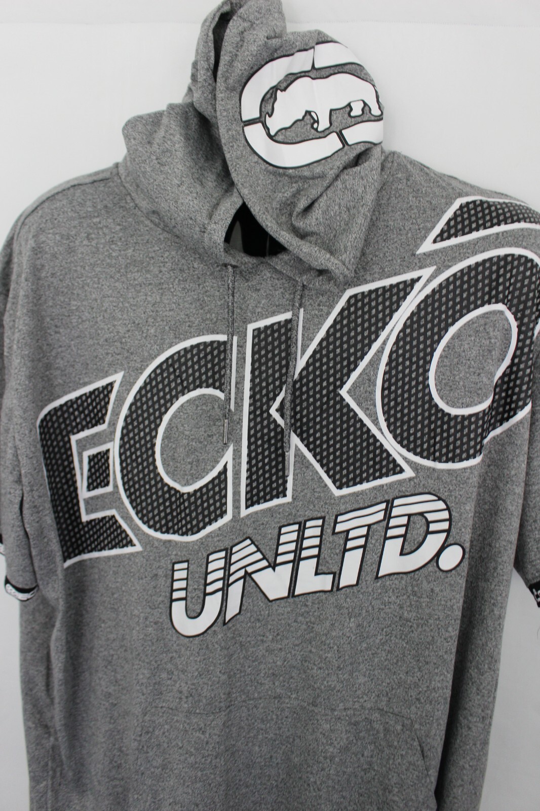 ECKO UNLTD GREY S/S HOODED PULLOVER TOP SZ:4XL 4X VERY RARE NWT