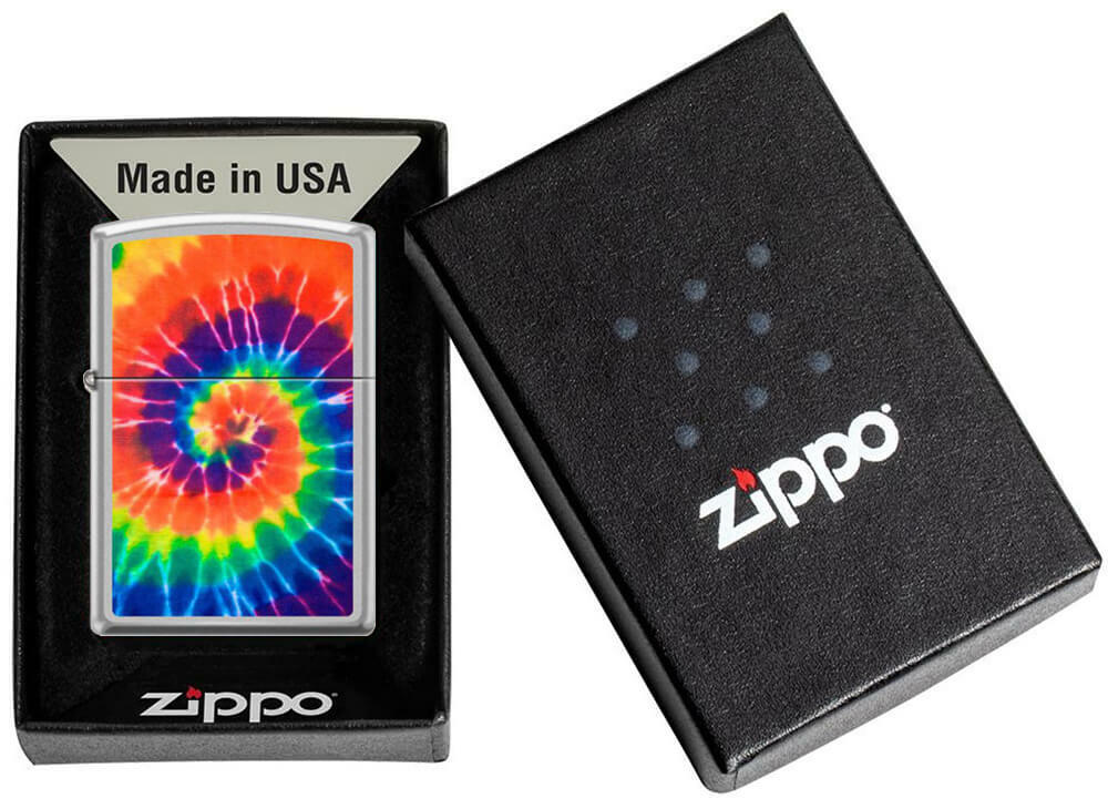 Tye Dye Swirl Chrome Zippo Lighter
