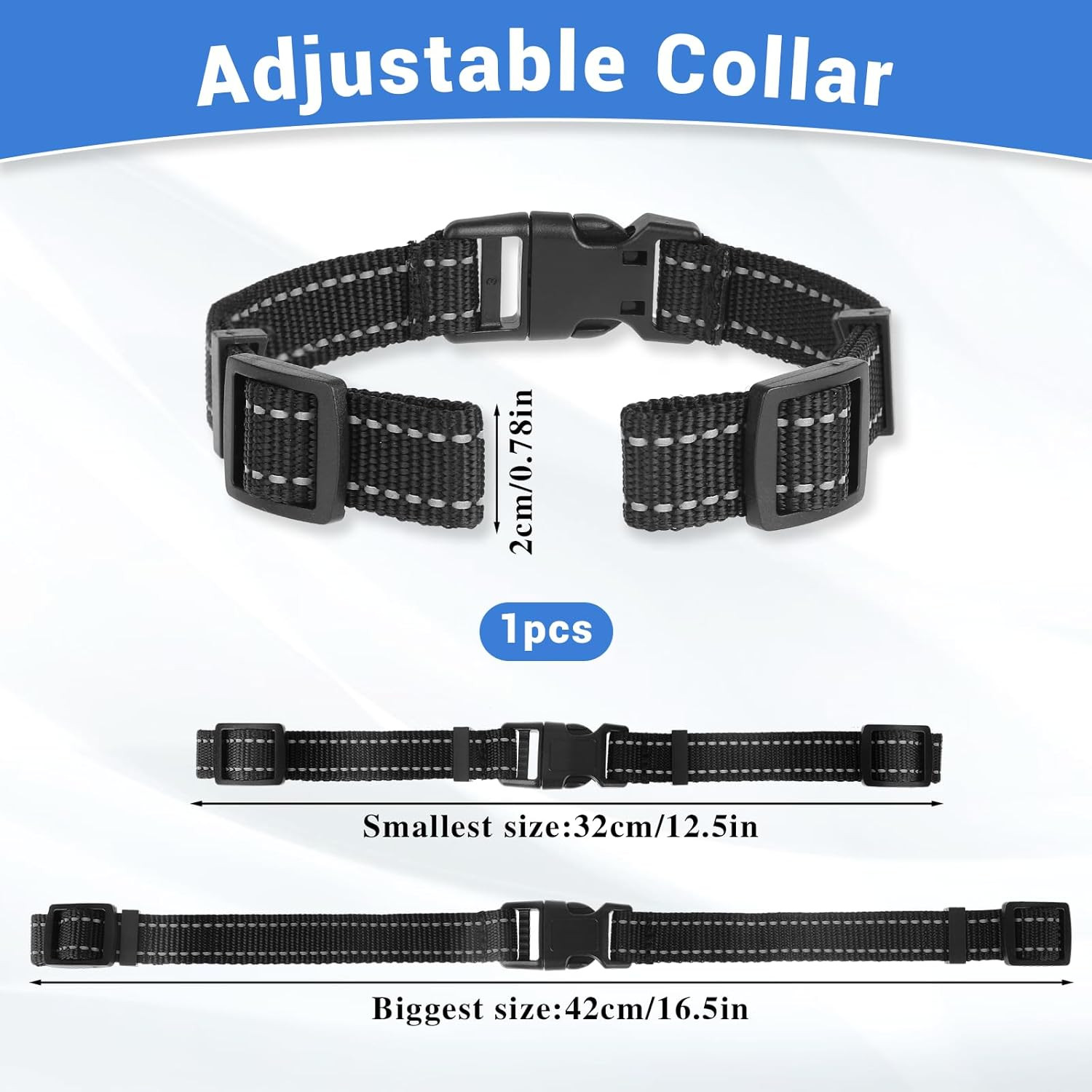 Reflective Collar Replacement Strap, Dog GPS Training Bark Receiver Collars, Hea
