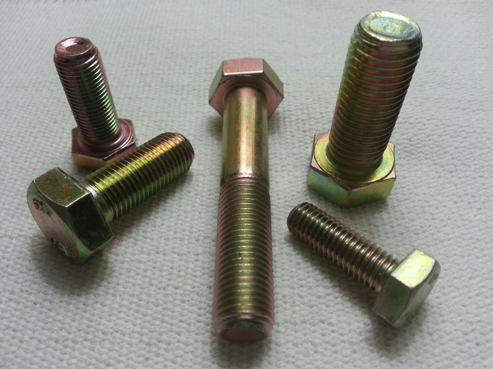 NEW M12-1.5 x 50 mm DIN 961 Hex Cap Screw Yellow Zinc 10.9 Steel