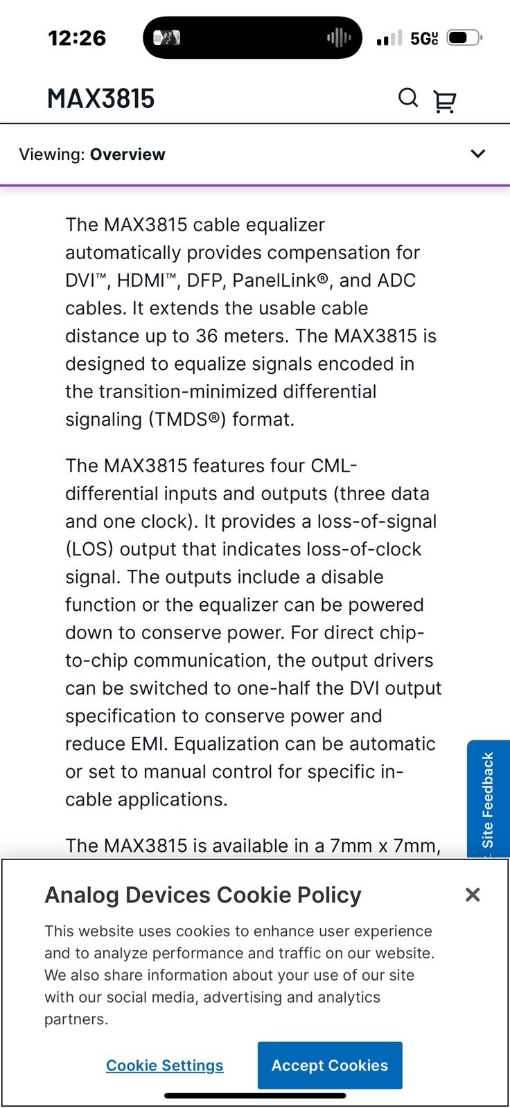 MAX3815ACCM ic Analog Devices