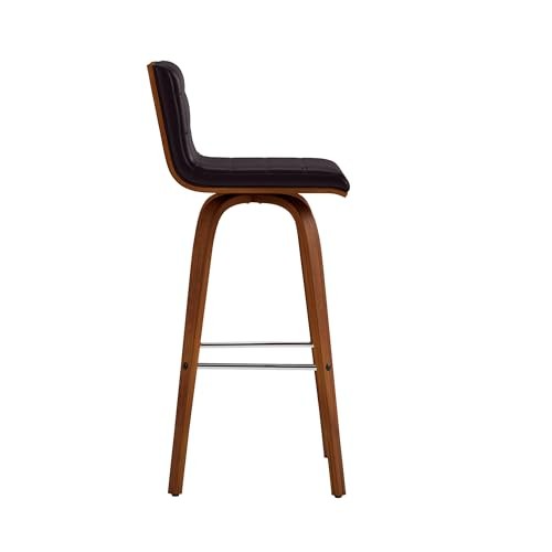 Vienna 30" Bar Height Swivel Brown 30" Seat Height 1 Brown Faux Leather/Walnut
