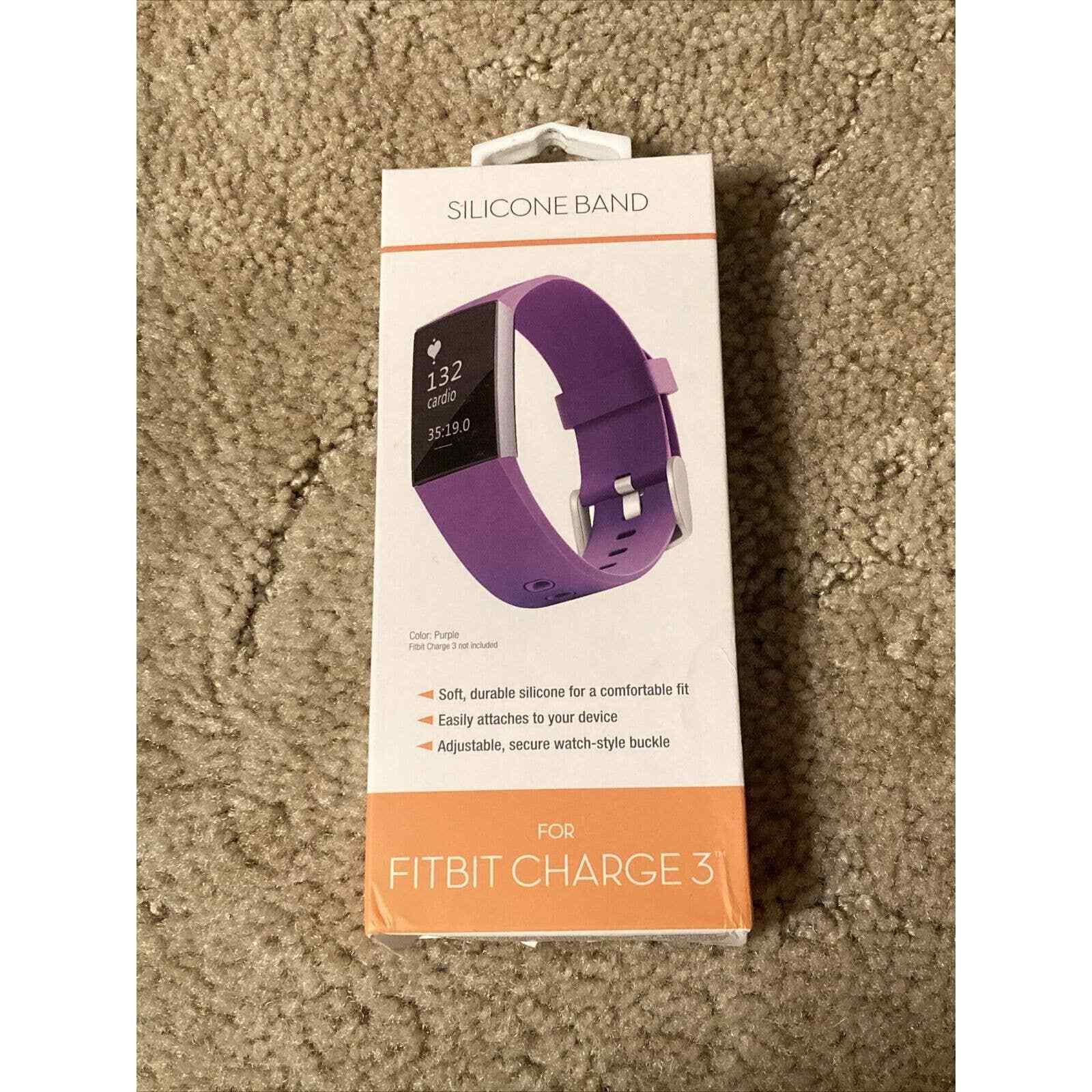 WITH IT FITBIT CHARGE 3 & 4 SILICONE BAND PURPLE SOFT & DURABLE NEW
