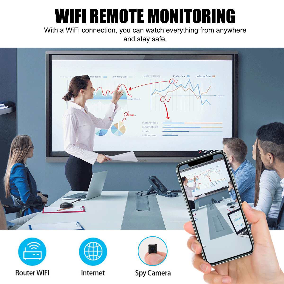 HD 1080P Mini Wifi Camera DIY Pinhole Security Motion Detection DVR 2000mAh 32G