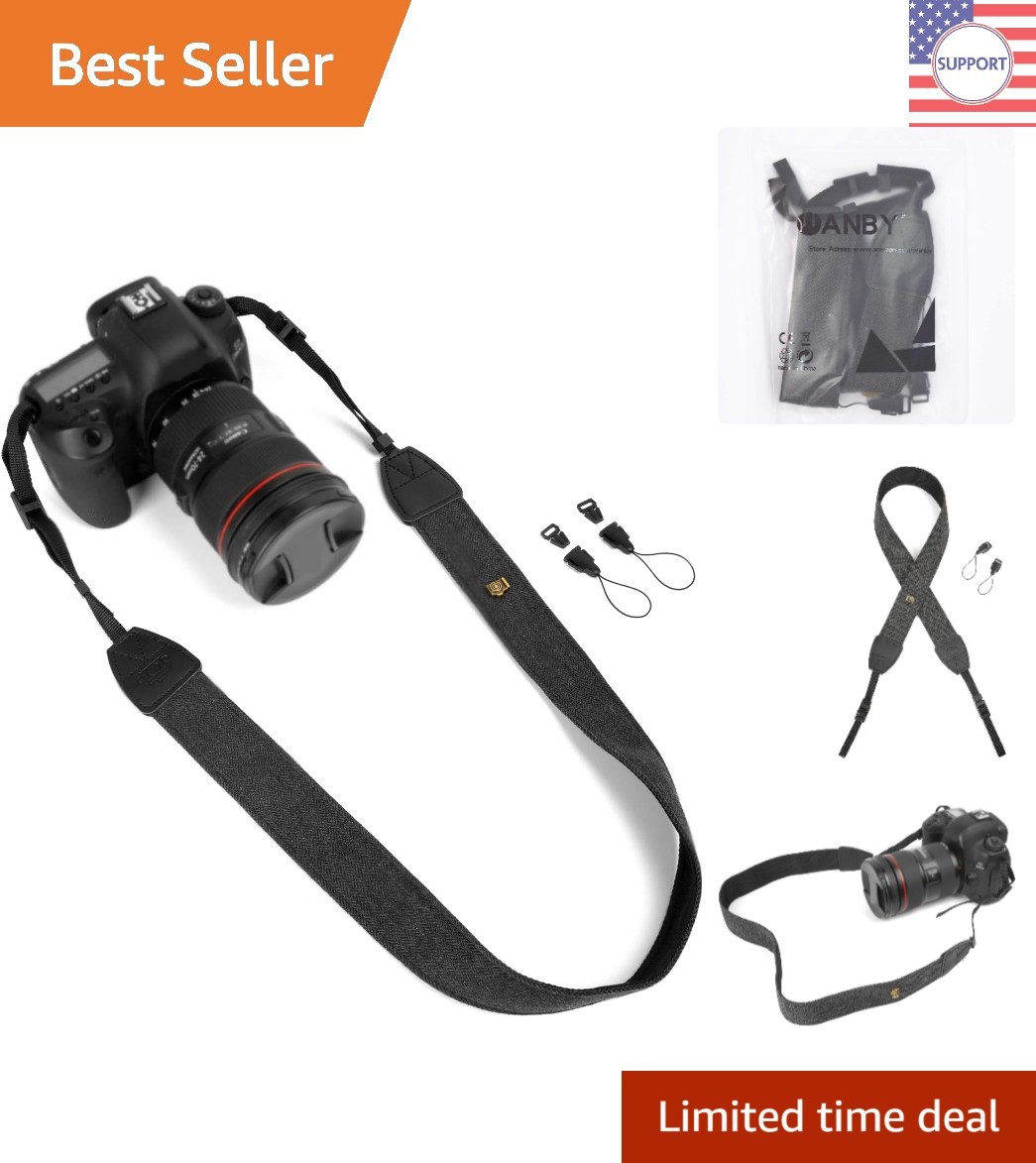 Stylish Black Adjustable Camera Strap with Quick Release Buckles - All DSLR/SLR
