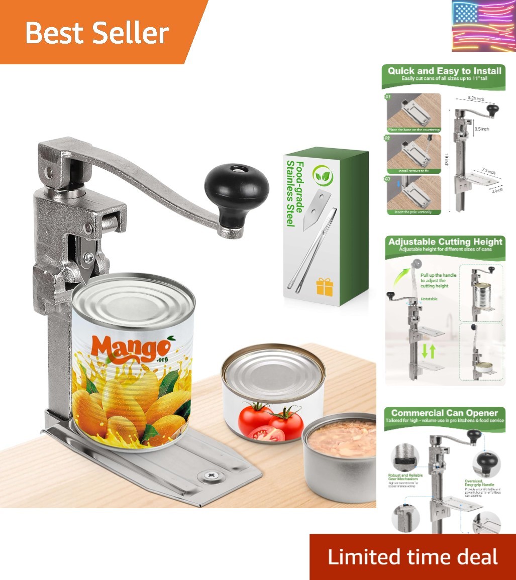 Commercial Can Opener for Cans- Industrial Can Opener for Cans Up to 11”Tall,...