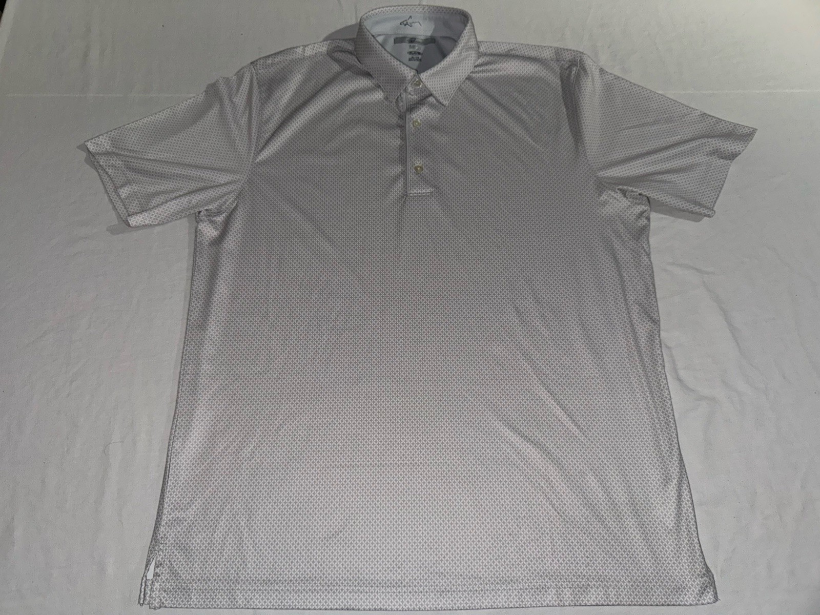 Greg Norman Stretch Polo Mens XL Gray/White Golf Shirt NWOT!