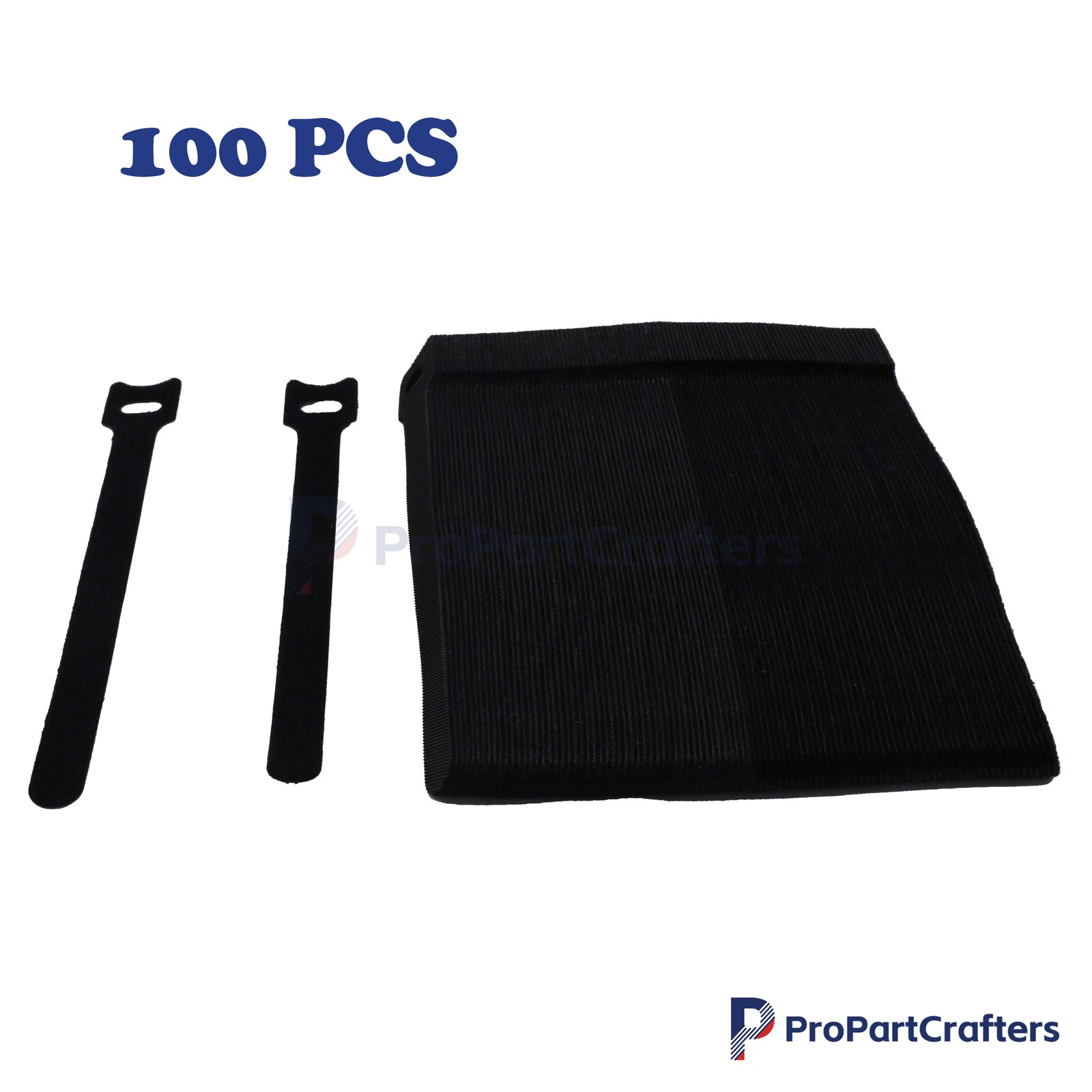 100PCS Reusable Fastening Organizer Cable Straps Black Wire Cord Hook Loop Ties
