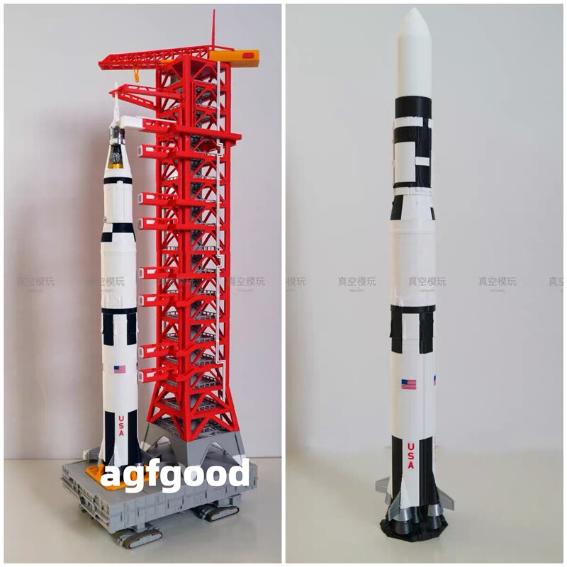 1/400 Saturn-5 Launching Tower Frame Model Rocket Painted Model Set Toy Gifts