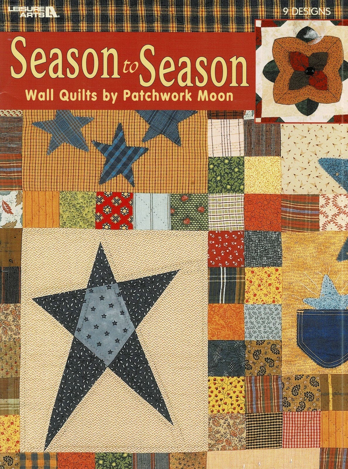 SEASON TO SEASON WALL QUILT BOOK BY PATCHWORK MOON-84 PAGES-LEISURE ARTS