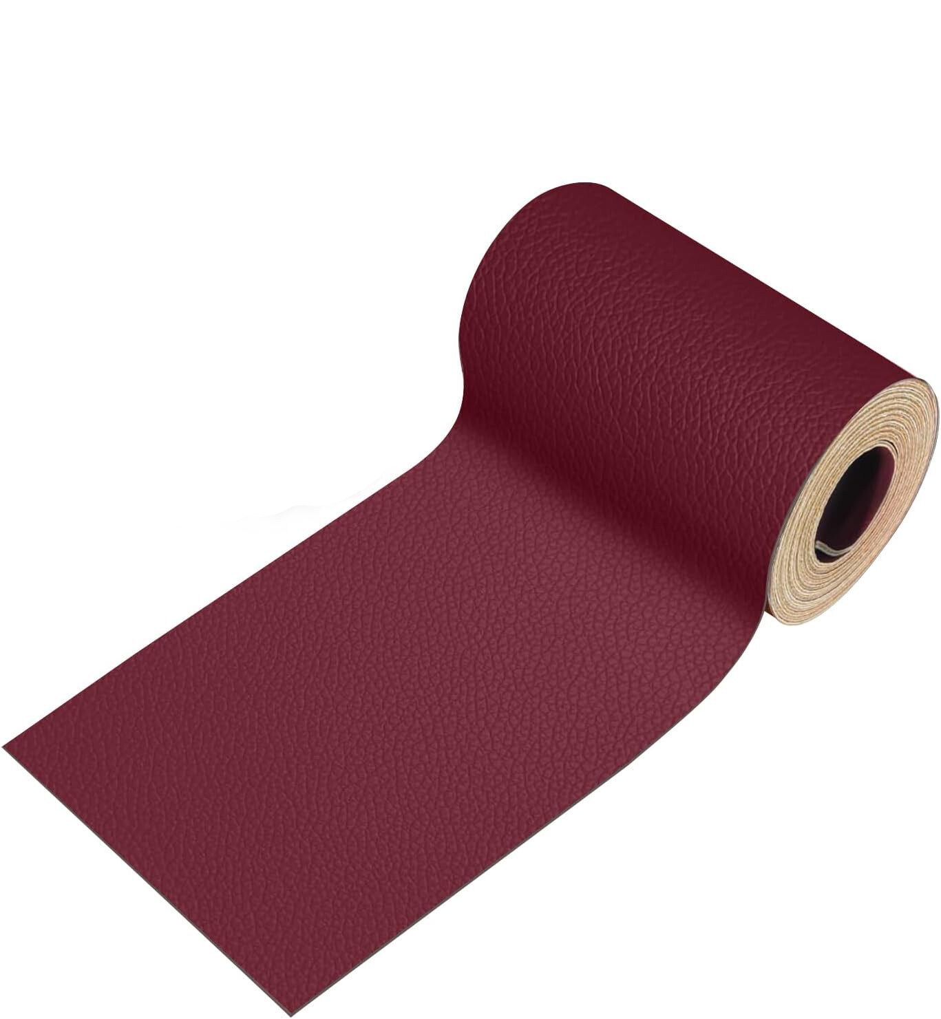 Wine Red-Litchi Grain 3 x 60" Leather Repair Tape Self Adhesive Furniture Sofa