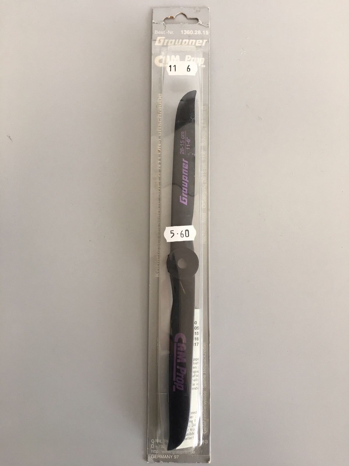 Graupner Cam Prop 1360.28.15 28/15cm Reinforced Carbon Fiber