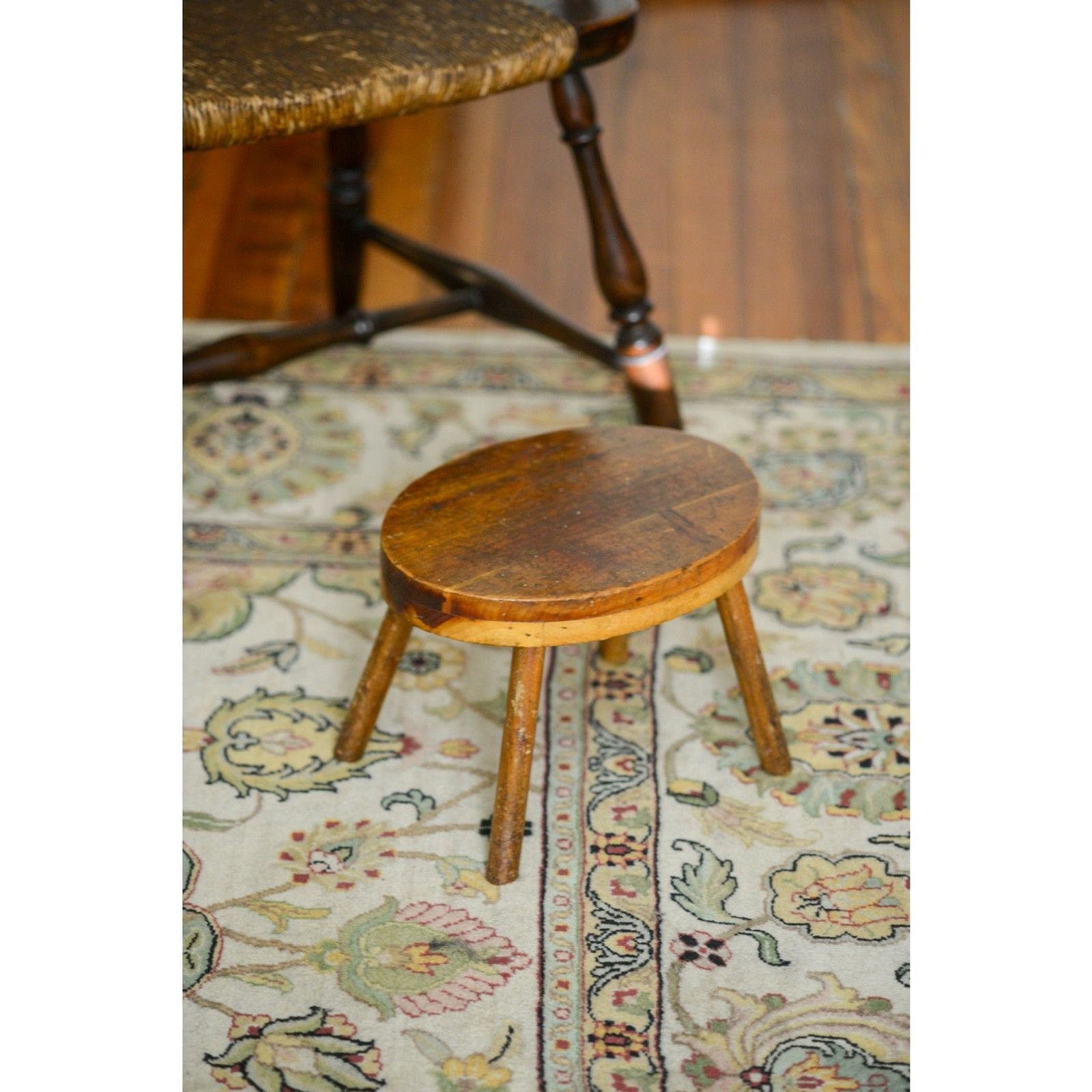Vintage Red Cedar Colonial Fireside Cricket Primitive Stool 12" x 8" Rustic