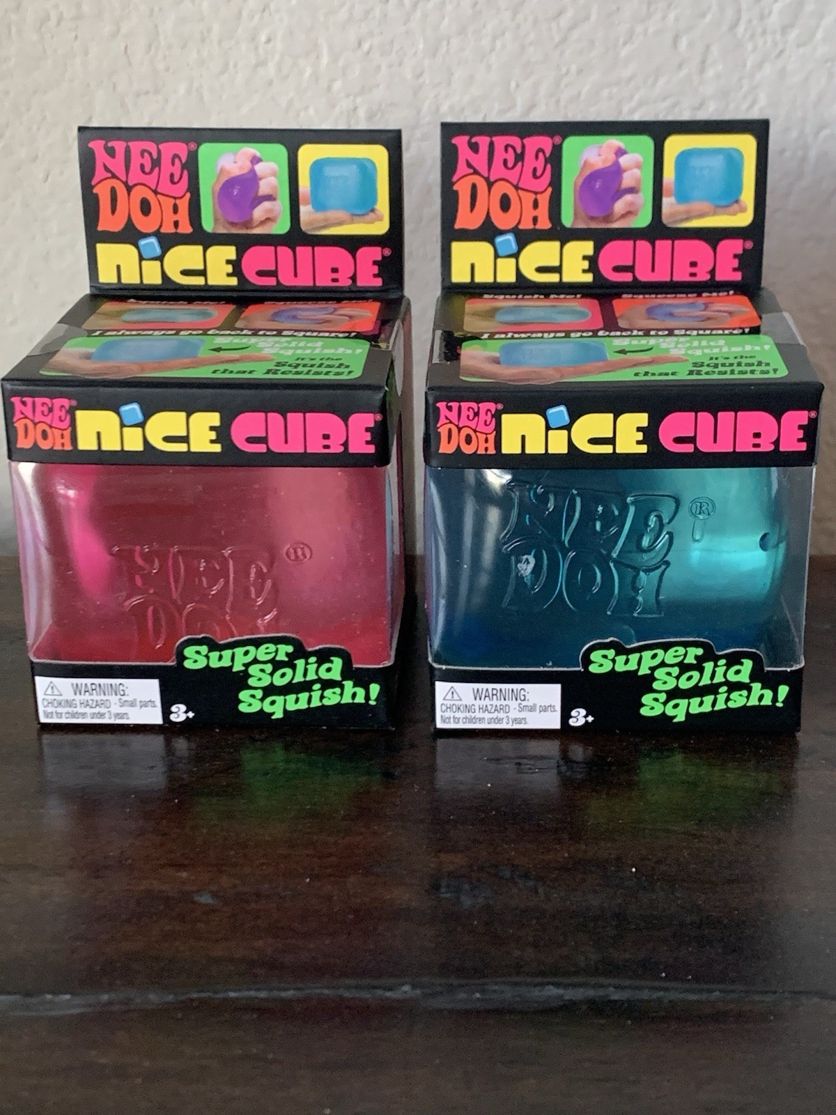 New Nee Doh Nice Cube (set Of Two Pink And Blue) 2.5x2.5 x2.5in,100% original