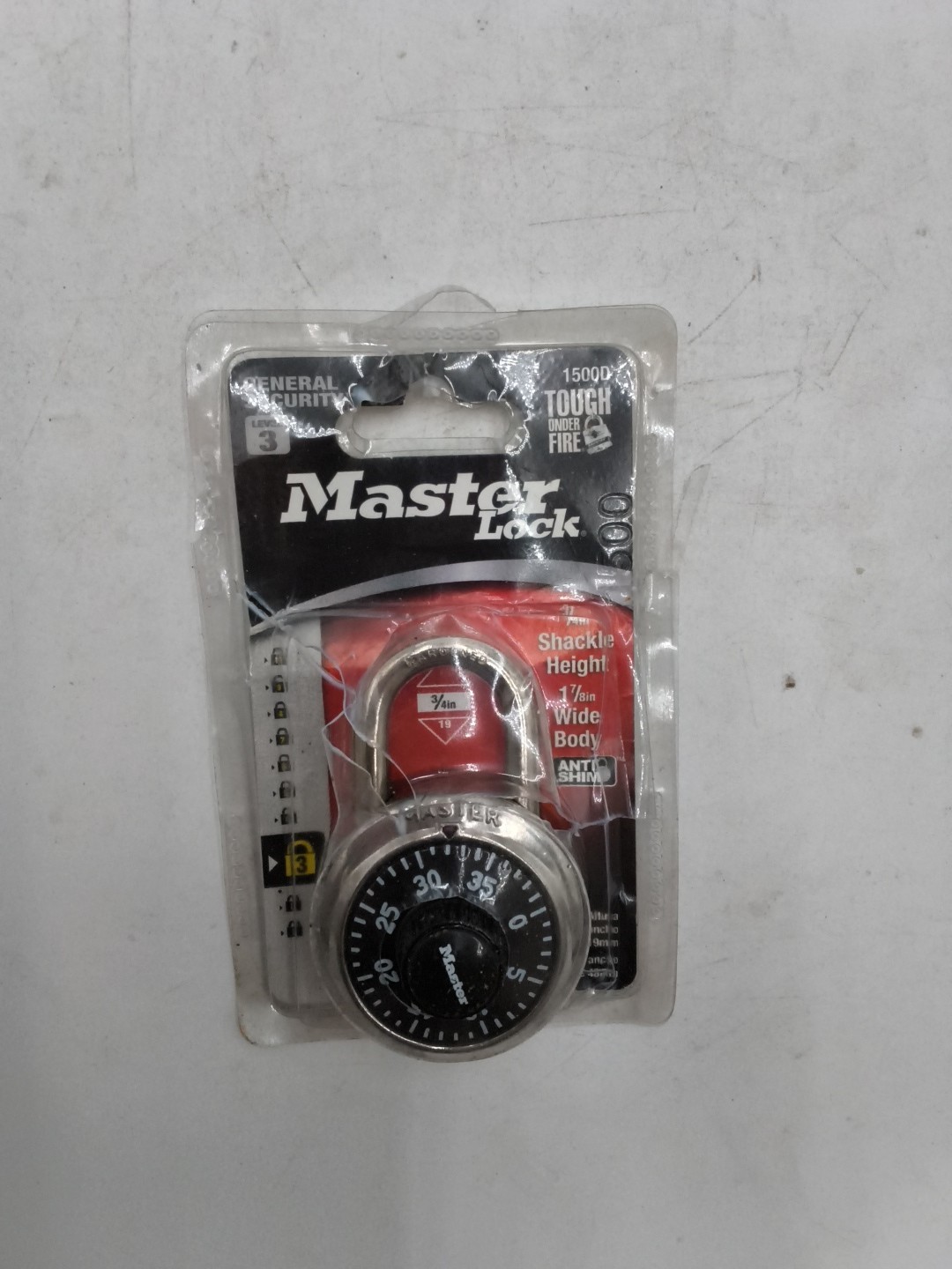 Master Lock Combination Padlock, 1500D, New, 3/4 In. ( 19mm)