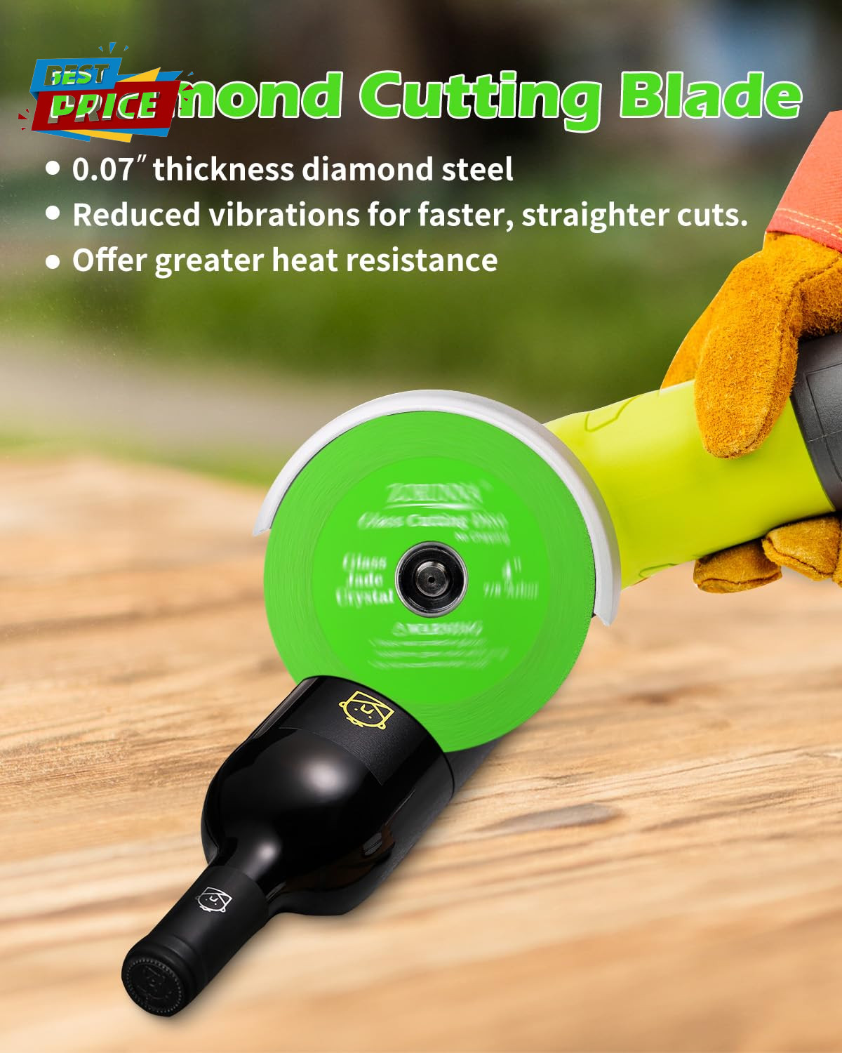5 Pack Glass Cutting Disc for Angle Grinder, 4" X 7/8" Tile Cutter Blade, Ultra-