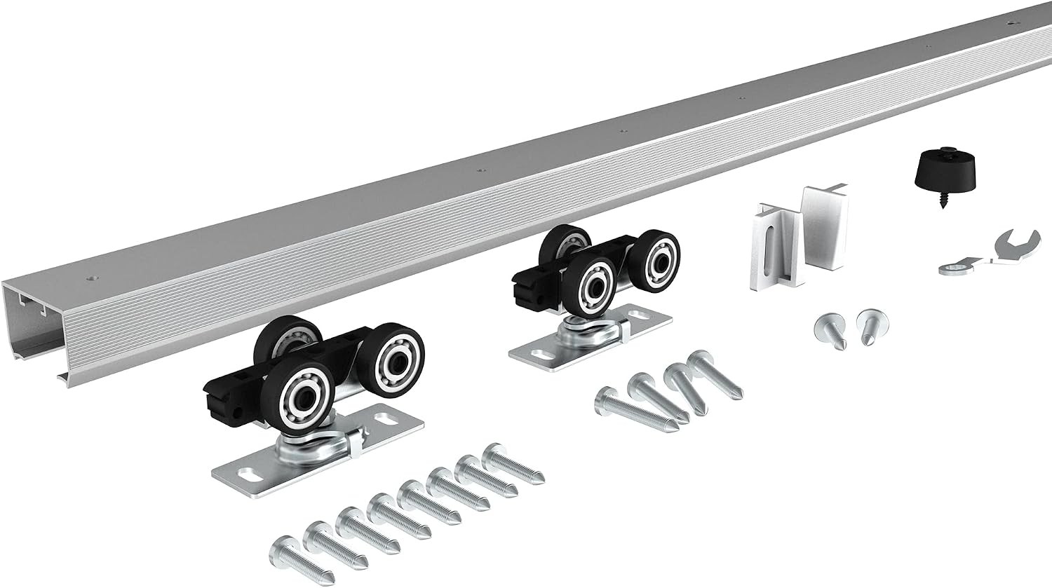 JUBEST 5FT Pocket Door Hardware Track Set 56.7" Sliding Kit