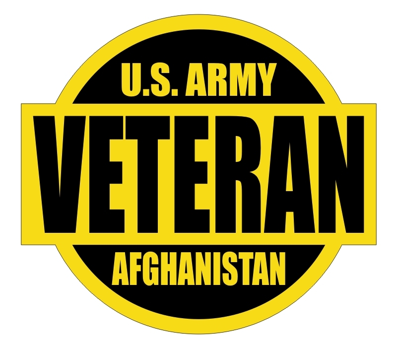 US Army Afghanistan Veteran Hard Hat Decal / Label / Motorcycle Helmet Sticker