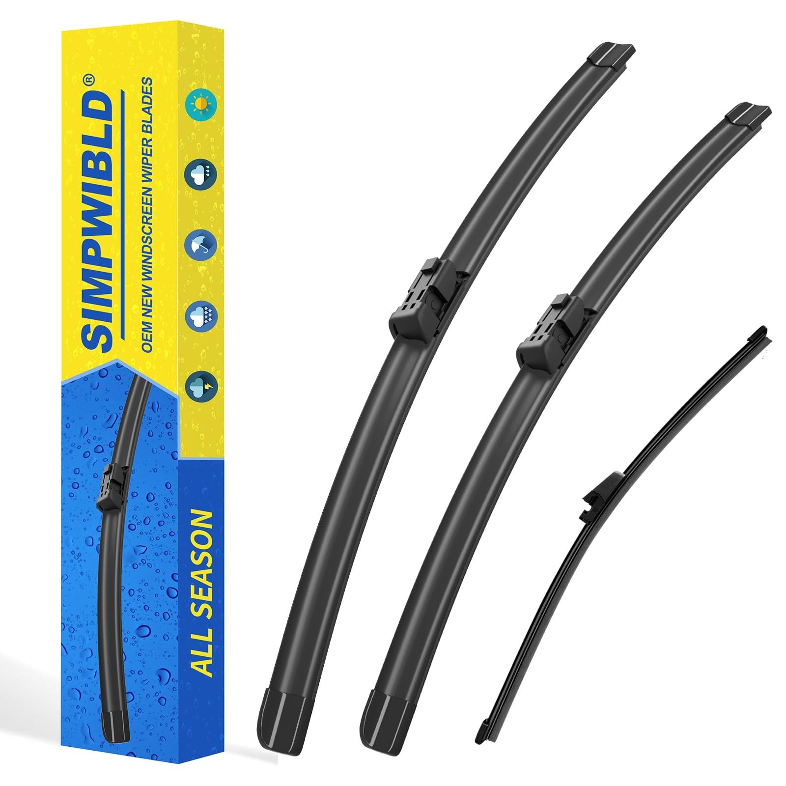 3 Factory Wiper blades Replacement For 2007-2017 Volkswagen Tiguan Original E...
