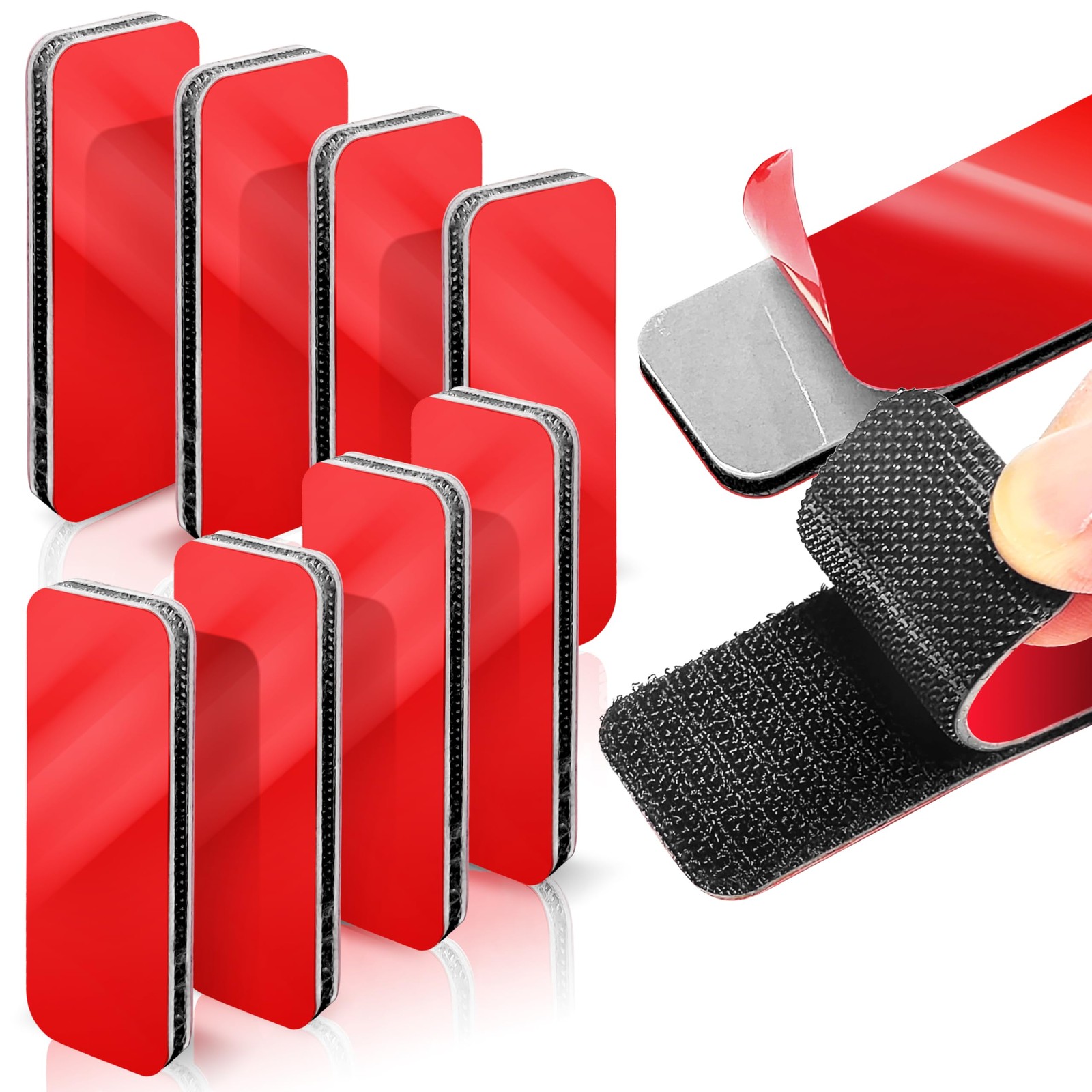 8 Sets HeavyDuty Adhesive Hook and Loop Strips – 1.2" x 3.2" HighBond Fasteni...