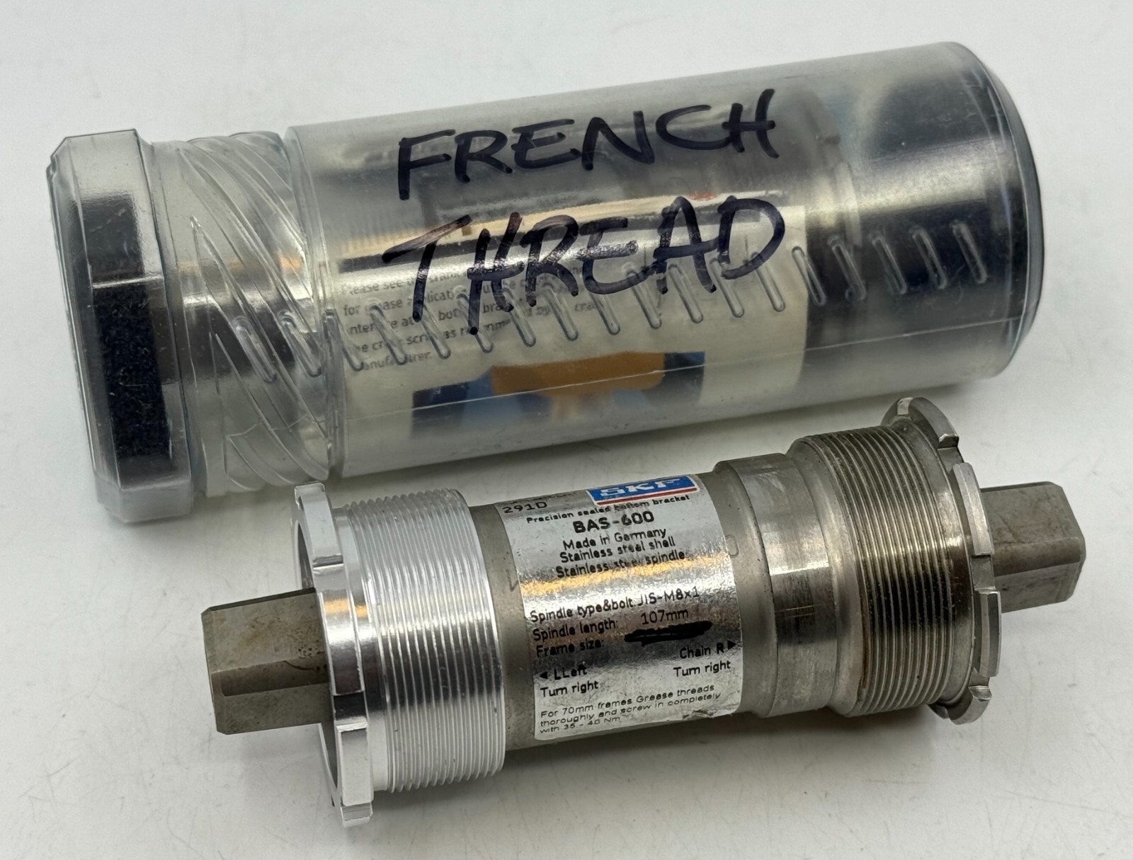 NOS French SKF BB Bottom Bracket JIS Square Taper Spindle SELECT-A-LENGTH