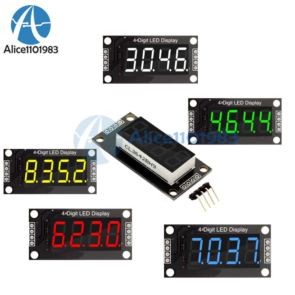 TM1637 0.36 "Inch 4-Digit LED Display Tube Module Red/Green/Blue/Yellow/White