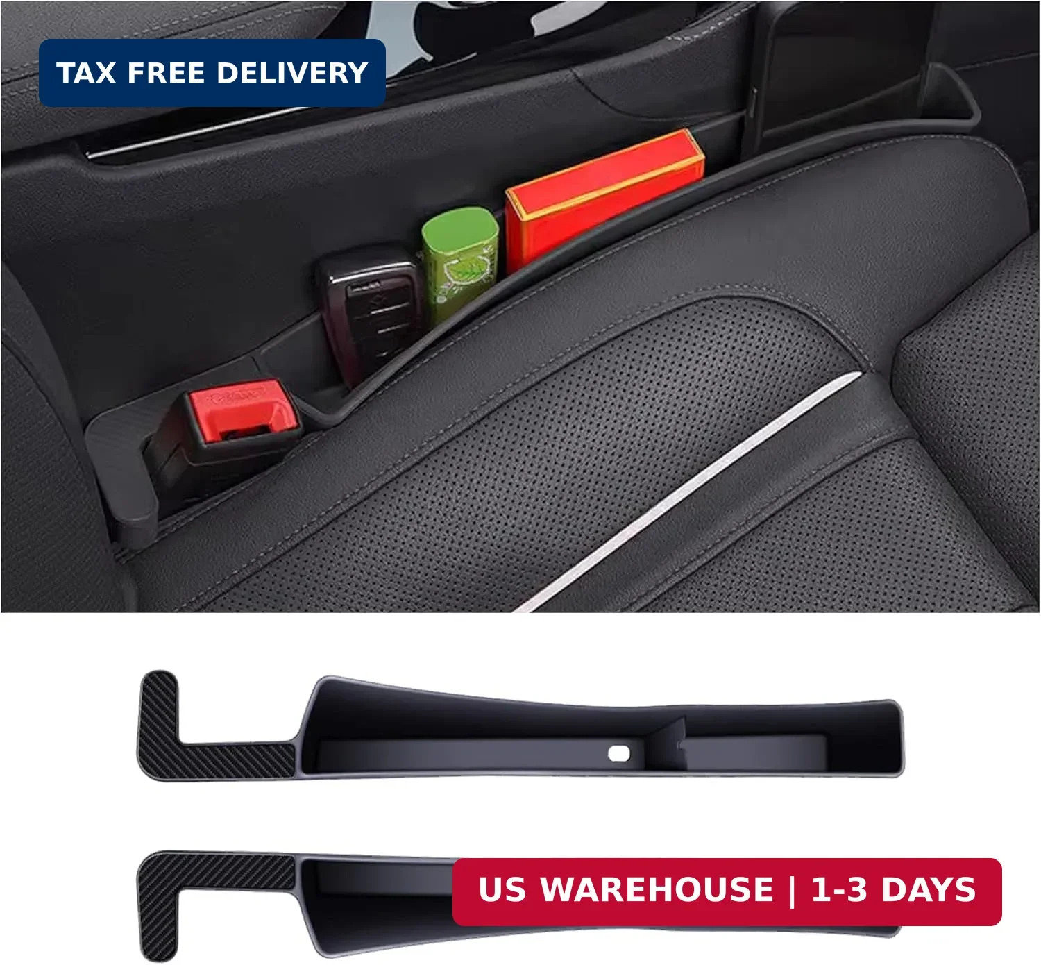2PCS Car Seat Gap Filler, Automotive Seat Organizer Fill The Gap Between Seat an