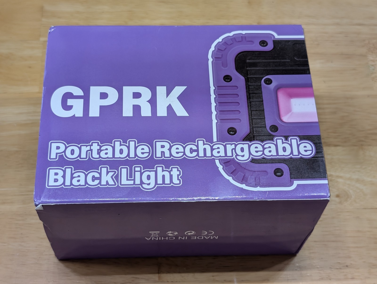 GPRK Portable Rechargeable Black Light Work Light 2 Pack