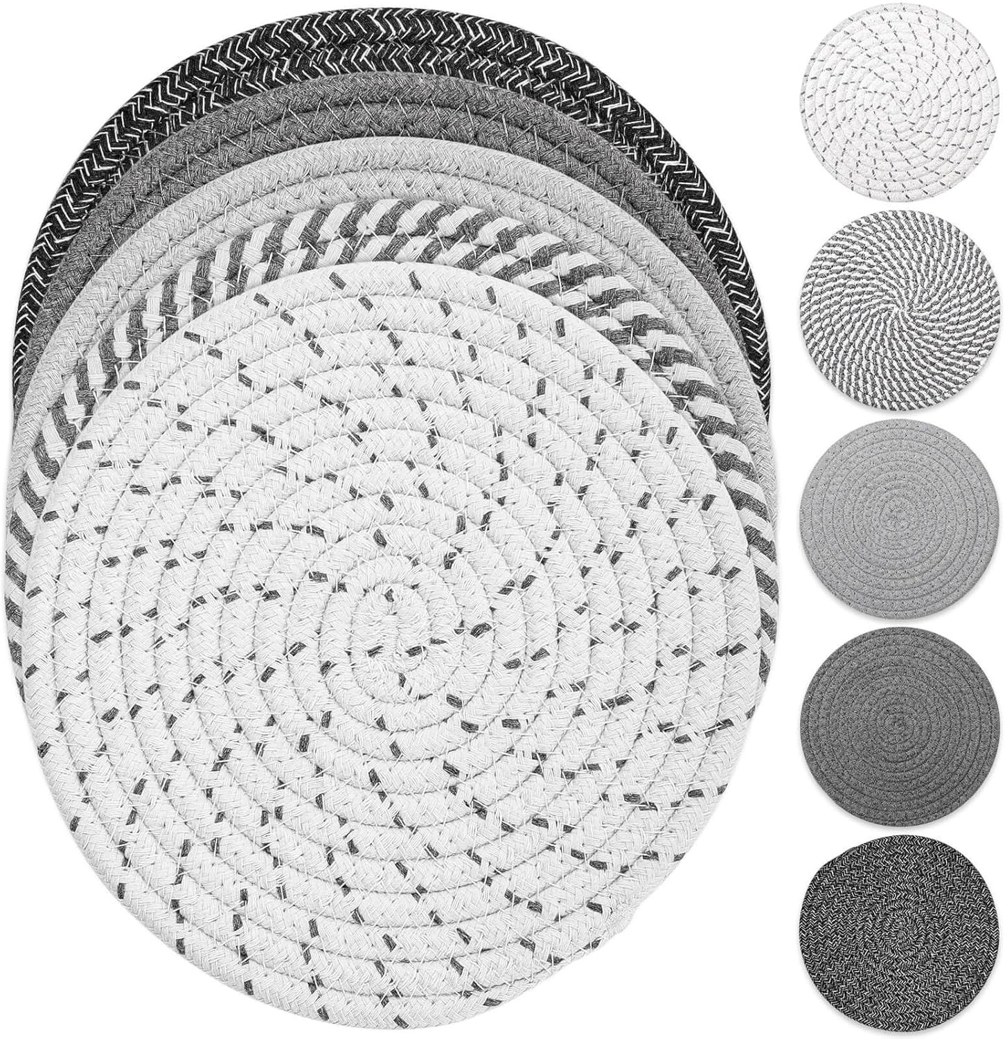 Tidponra Trivet Mats Set of 5 Heat Resistant Pot Holders for Kitchen
