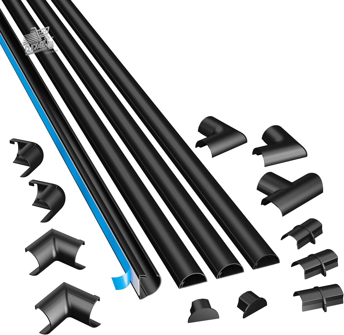 Black Cable Grommet Channel 4m Hide Cables Wall TV Wire Covers Electrical Systems 30