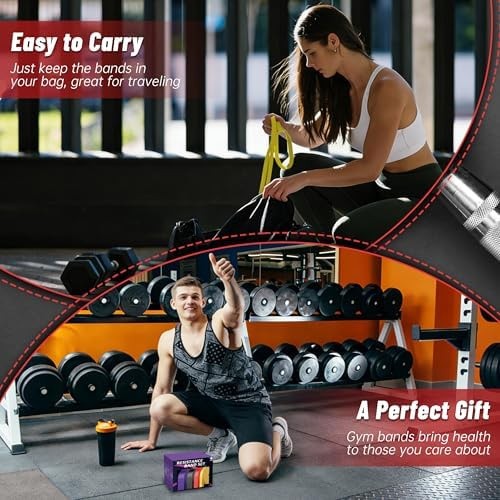 Resistance Bands for Working Out, 4-Level Pull Up Assistance Bands, Exercise ...