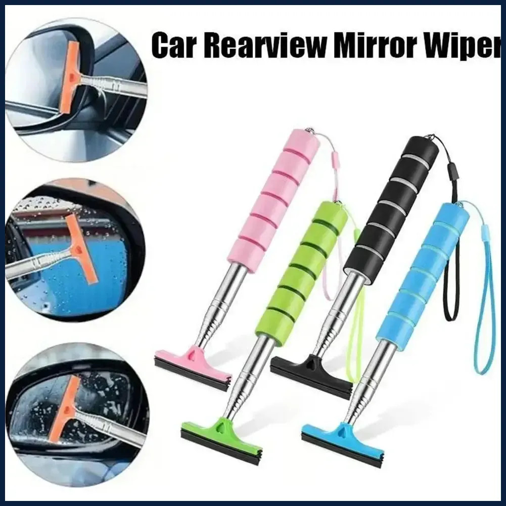 Portable Car Window Wiper Extendable Handle Glass Mirror Cleaner Cleaning Tool