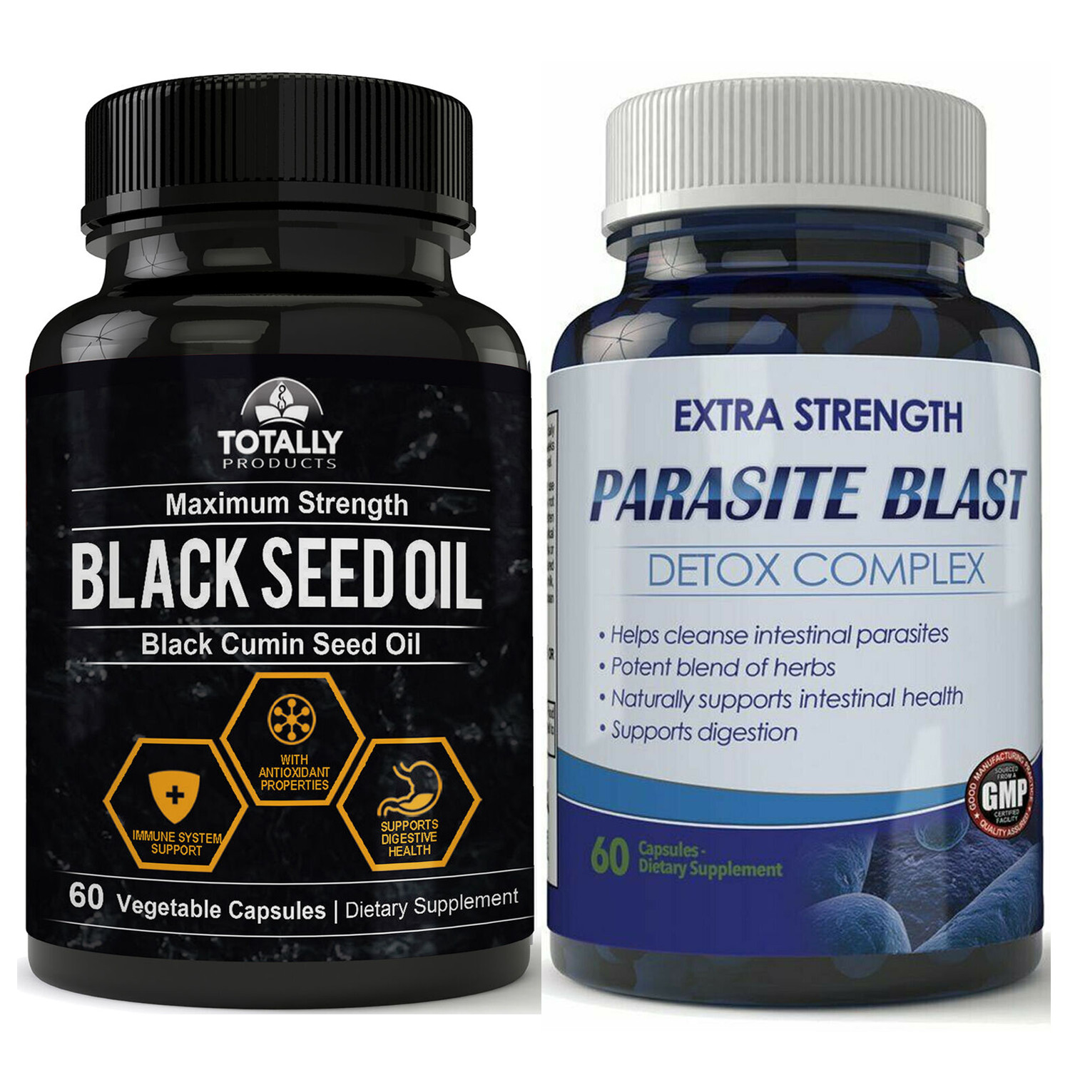 Black Seed Oil Immune Support Parasite Blast Detox Intestinal Health Supplements