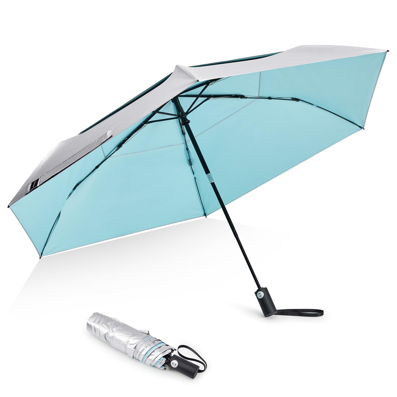 G4Free Travel Umbrella Ultralight UPF 50+ UV Protection 42 inch, Lake Blue