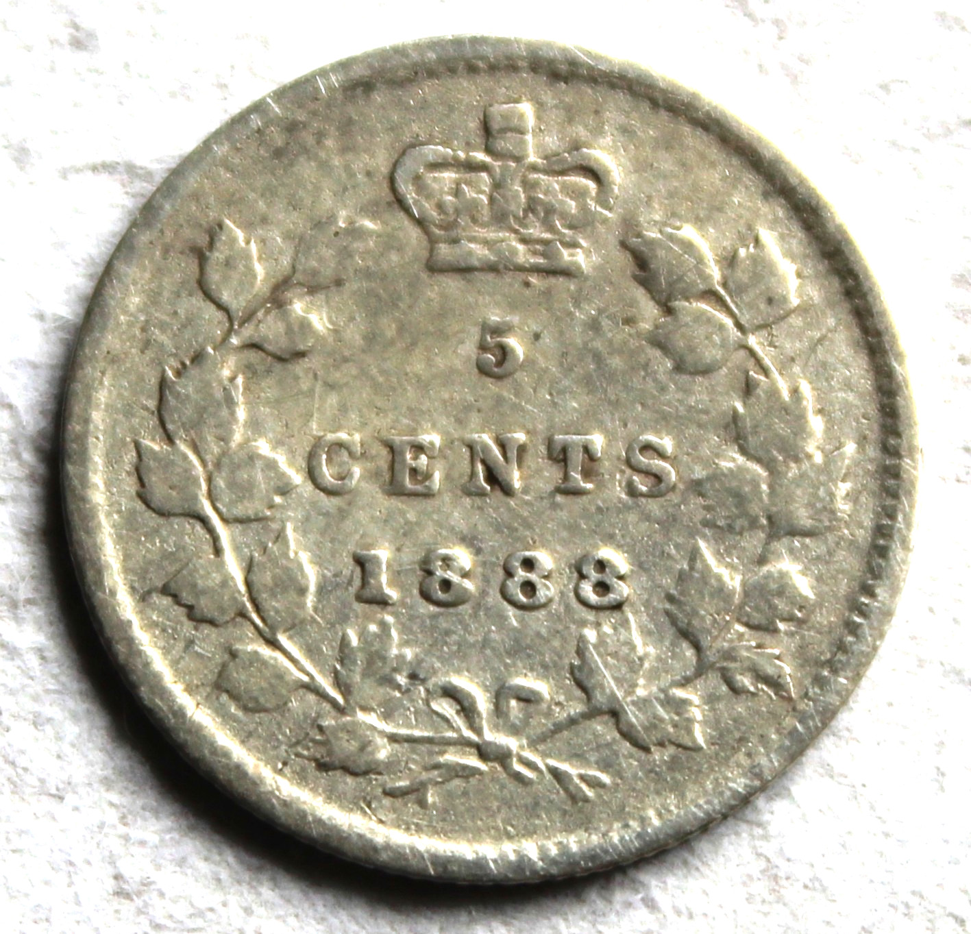 Canada 1888 Silver 5 Cents