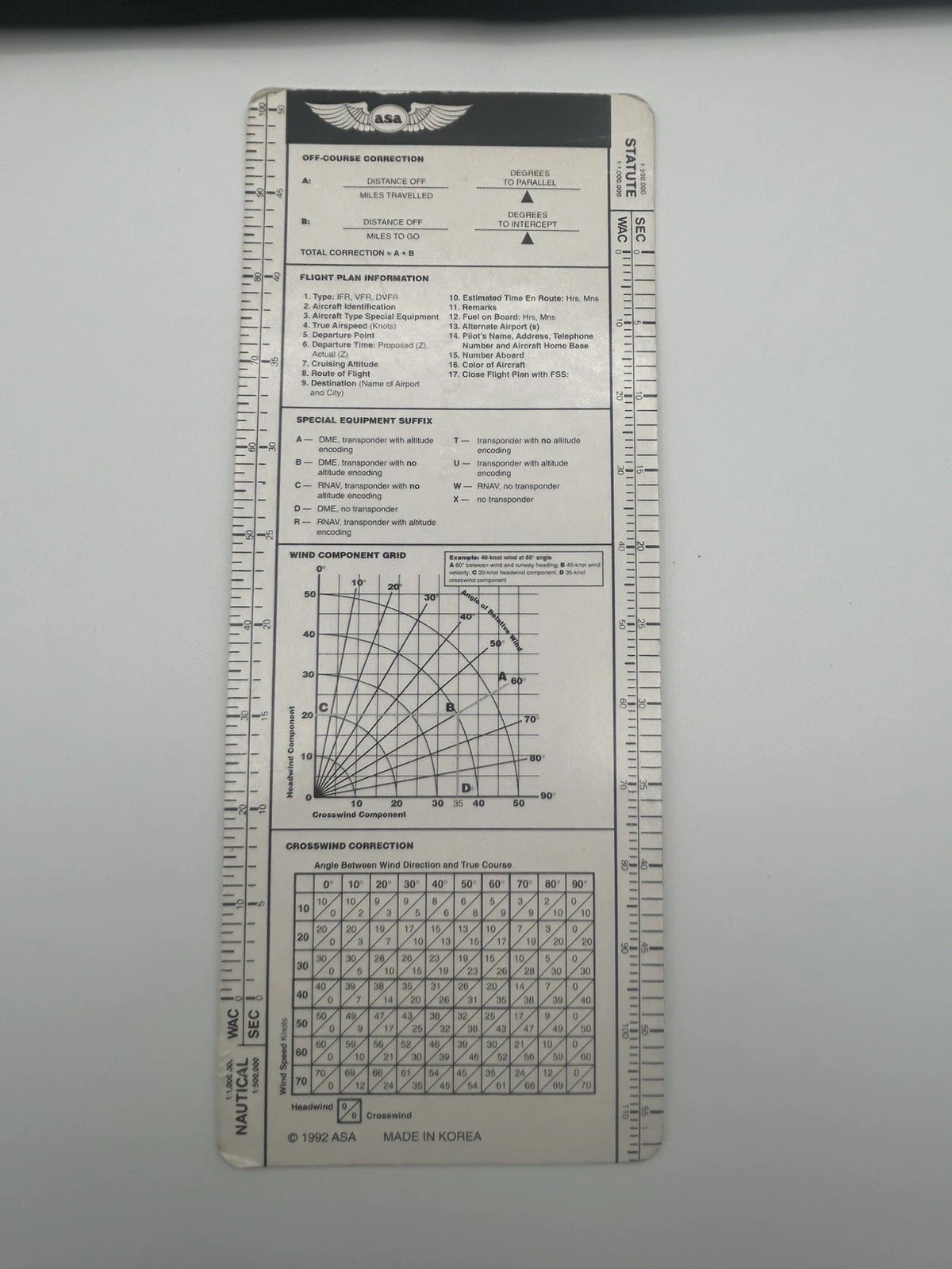 ASA Air Classics E6-B Flight Computer & Clipboard Gleim Clear Ruler Cases. F1