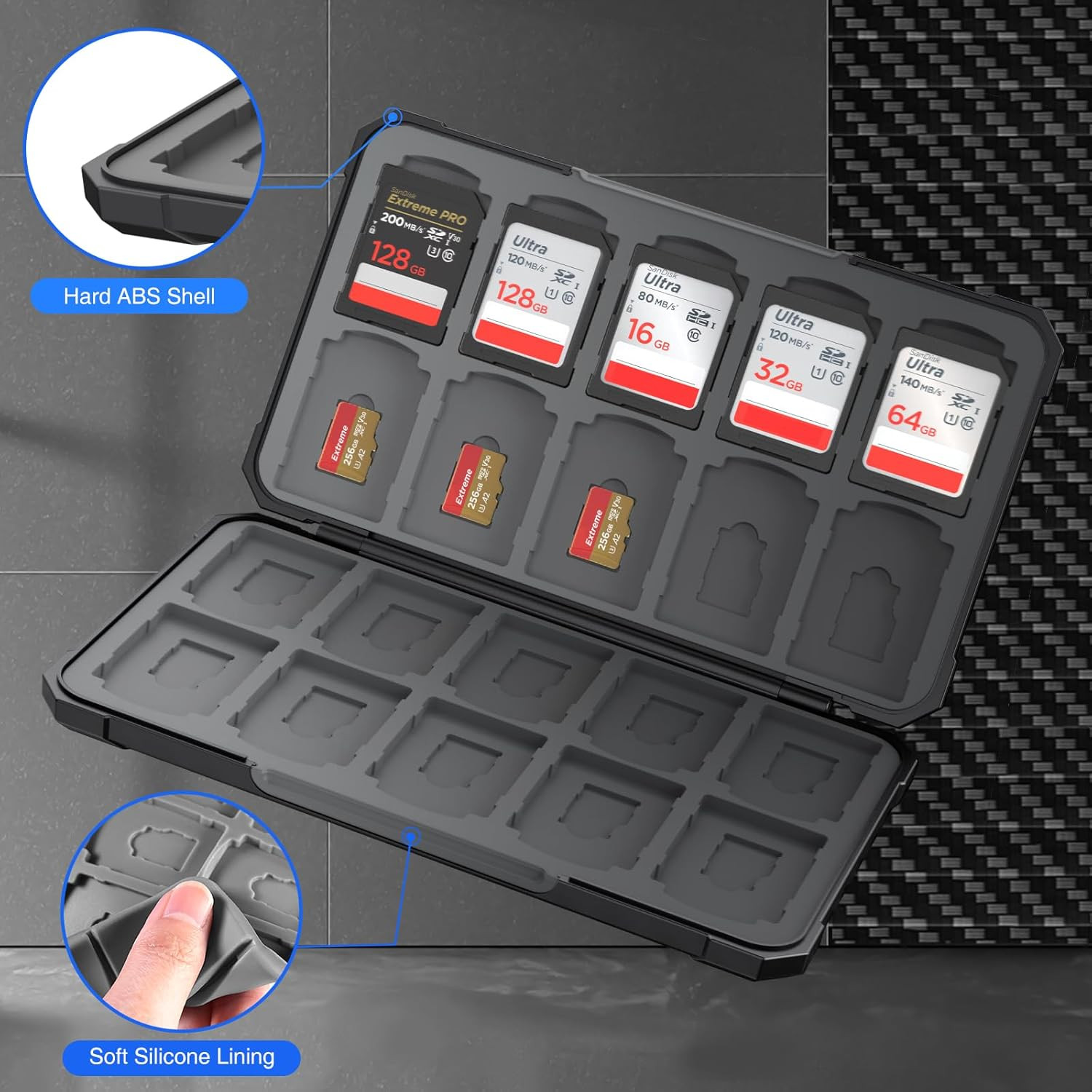 Memory Card Case for SD/TF Cards,Portable SD Card Holder Storage Case Compatible
