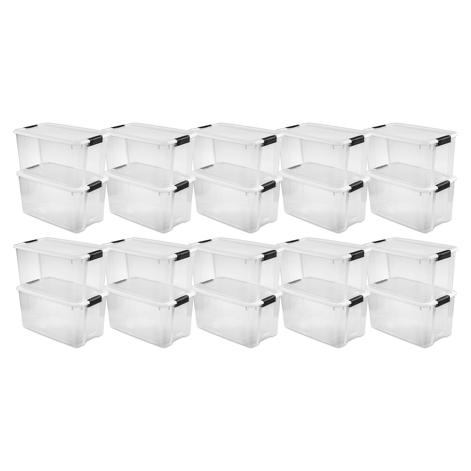 Sterilite Clear Plastic Stackable Storage Bin with Latching Lid