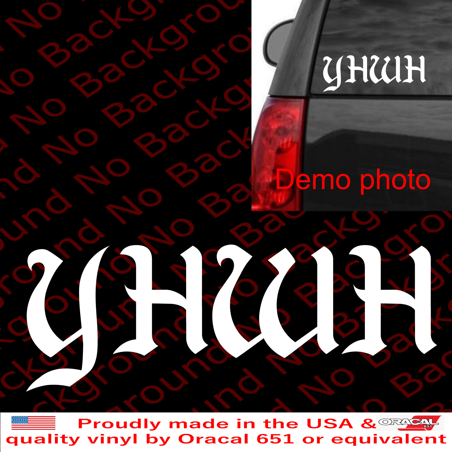 YHWH Yahweh Hebrew God Car Vinyl Die Cut Sticker Decal for Judaism Jewish FY094A