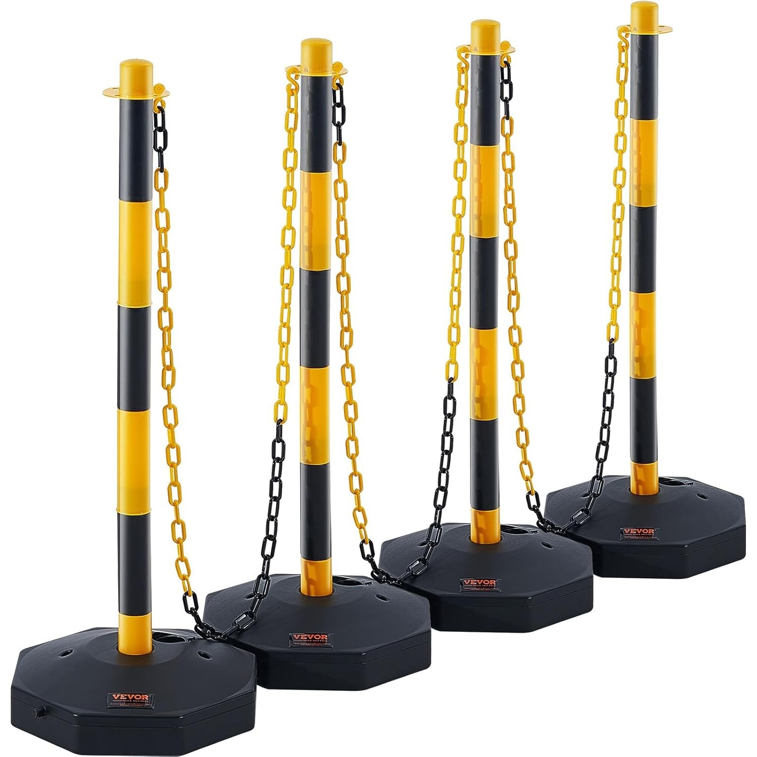 Adjustable Traffic Delineator Post Cones, 4 Pack, Traffic Safety Delineator B...