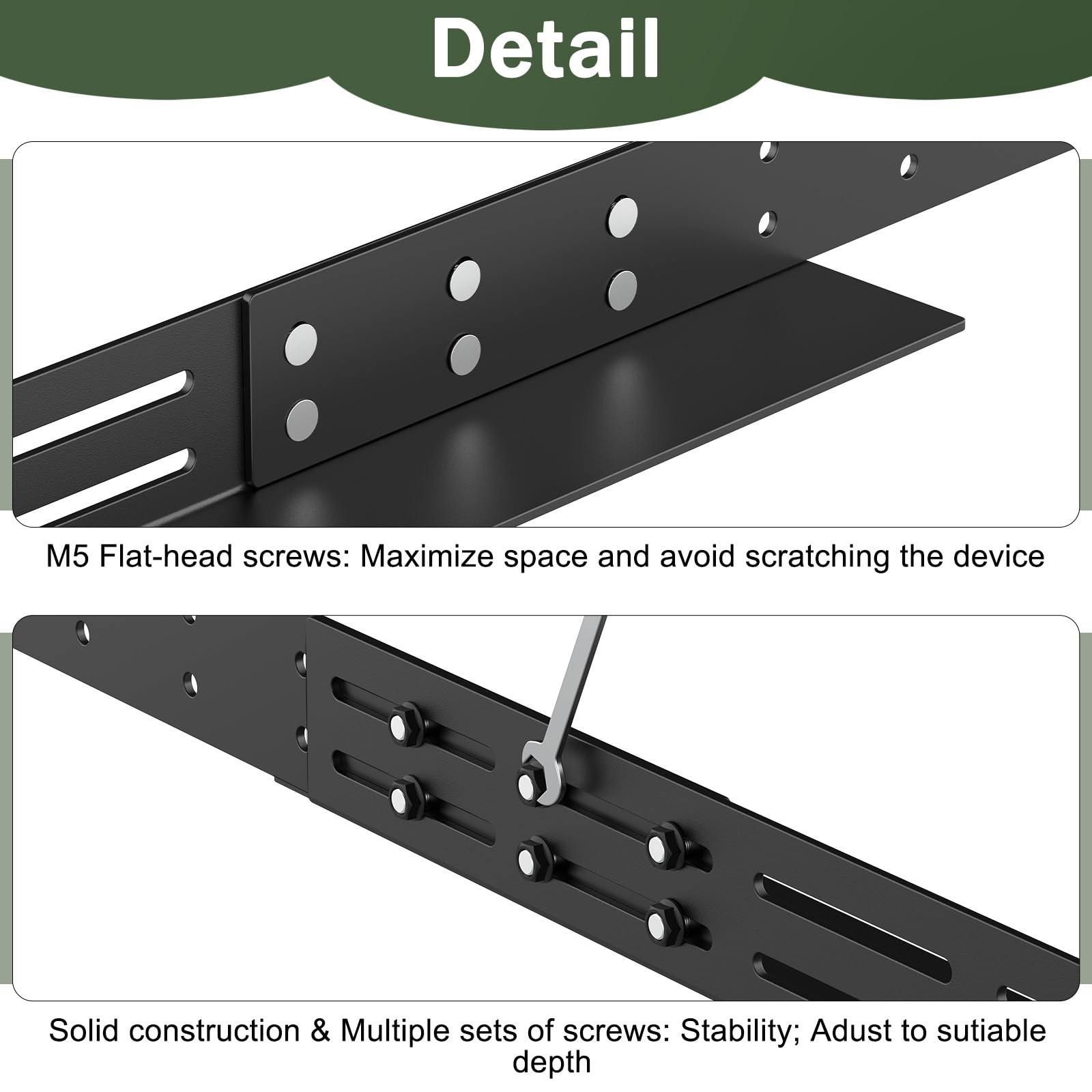 FOROIRON 1U Universal Rack Mount Rails 4-Post Server Shelf 1 Pack, Black