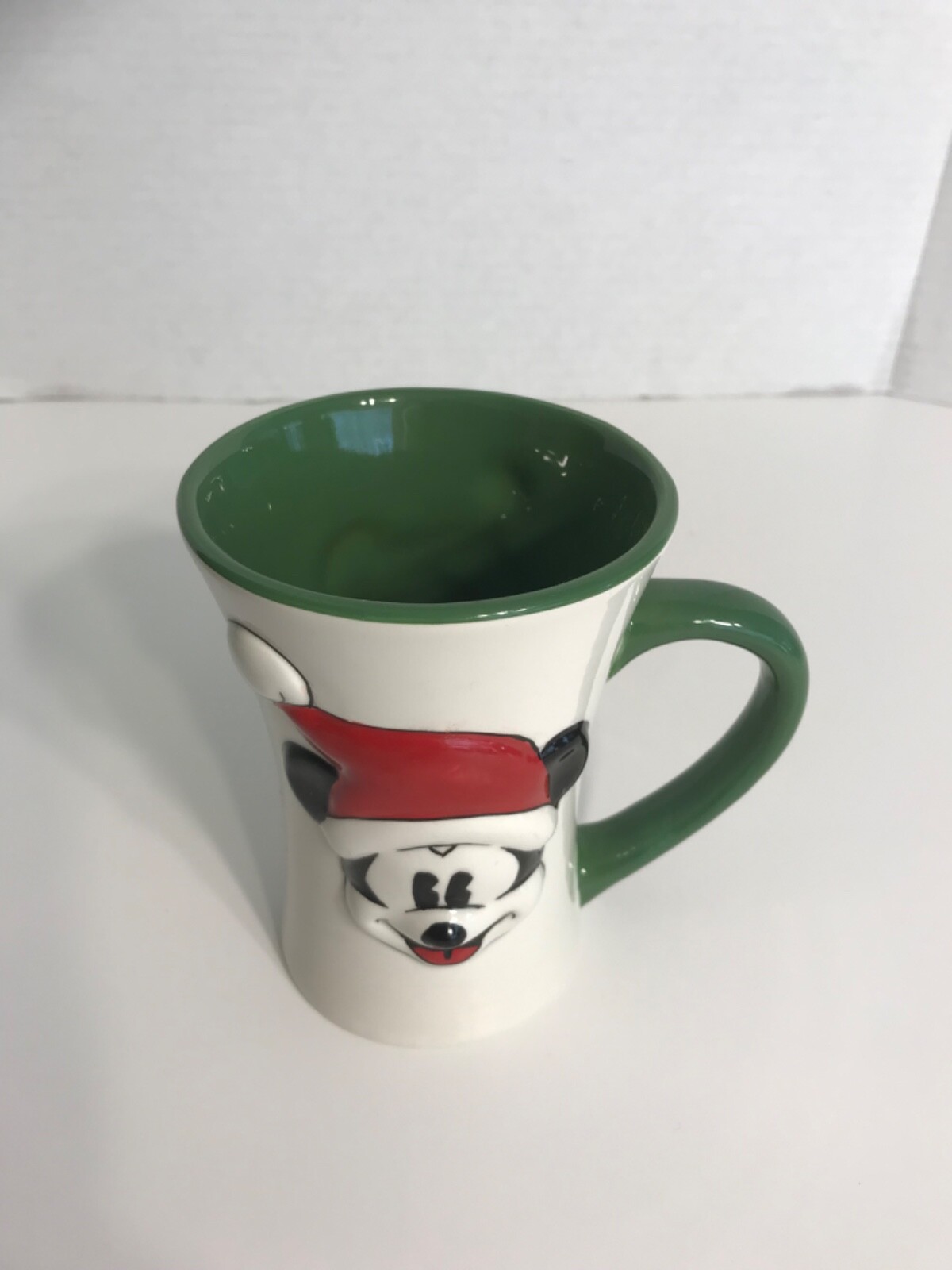 Vintage Disney Mickey And Minnie Mouse 3D Christmas Santa Claus Hat Coffee Mug