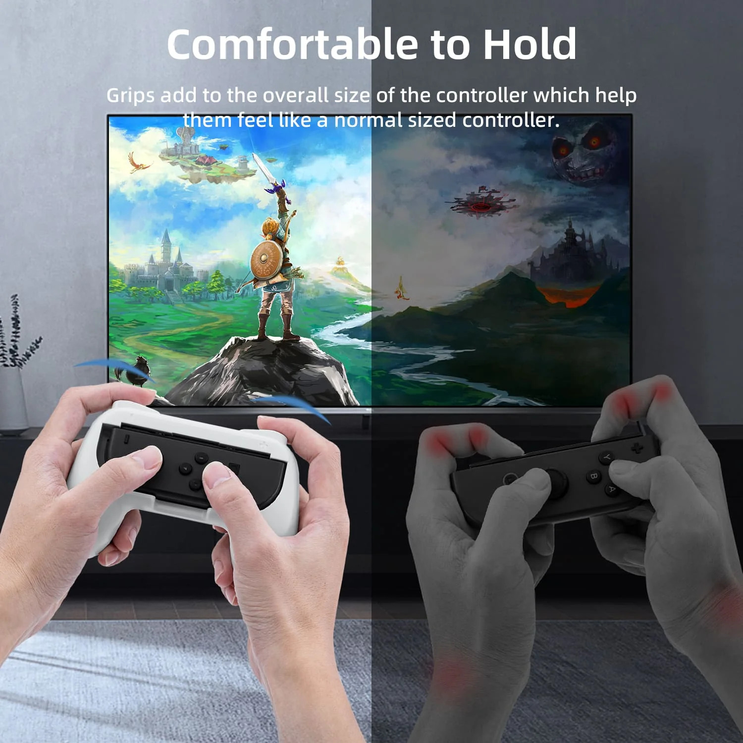DOBE Black Left & Right Controller Grip for Nintendo Switch Joy-Con Controllers