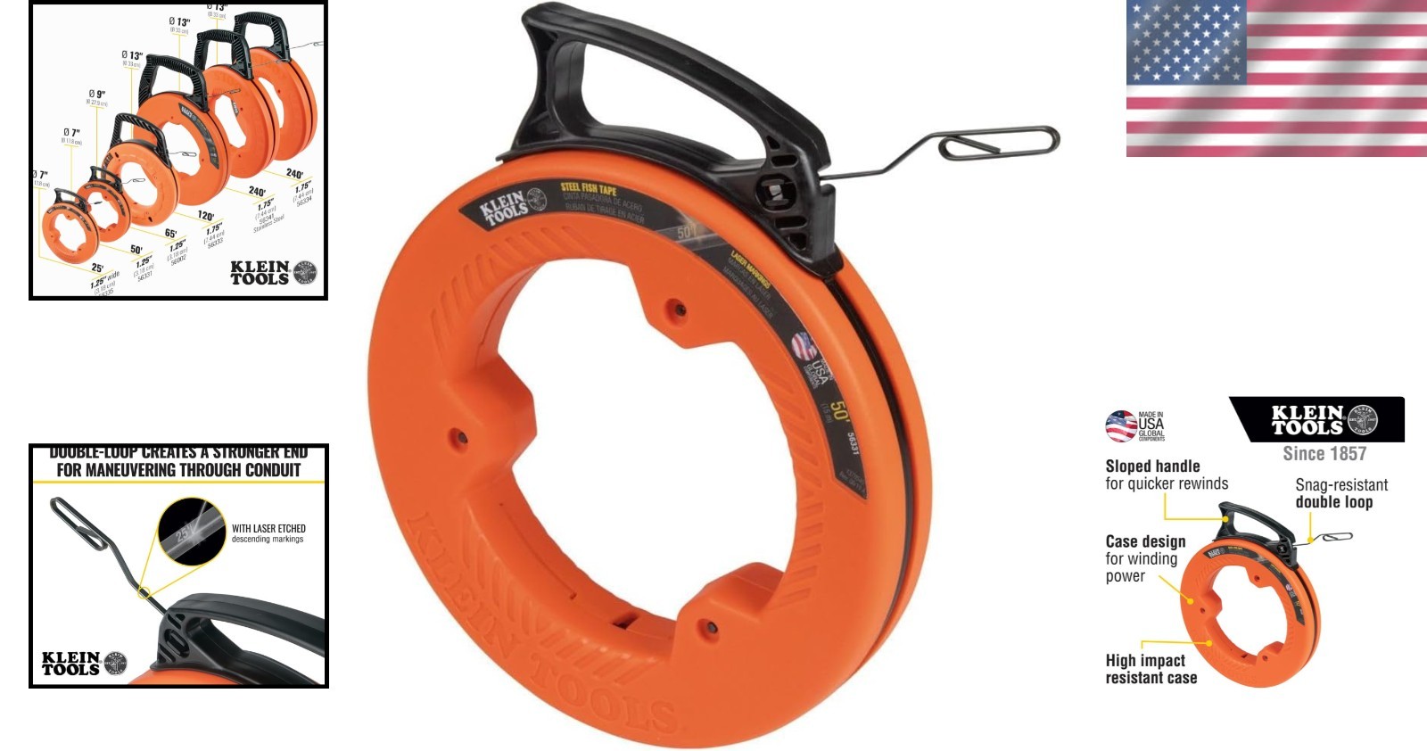 Klein Tools 56331 50ft Steel Fish Tape