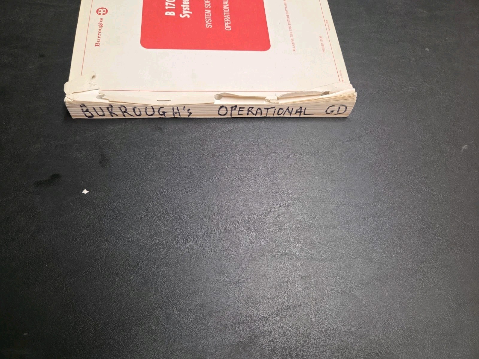 Burroughs B1700 Systems System Software Operational Guide 1976